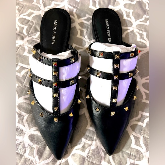 Marc Fisher Studs- Pointed-toe Sandals. - Picture 1 of 4